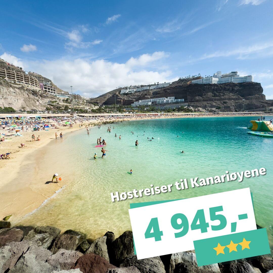 3-stjerners høstreiser til Kanariøyene fra 4 945,-