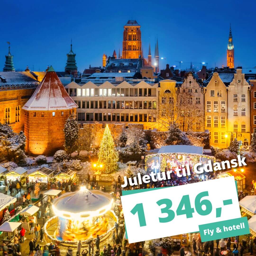 Reis på juletur til Gdansk inkludert fly og hotell fra kun 1 346,-