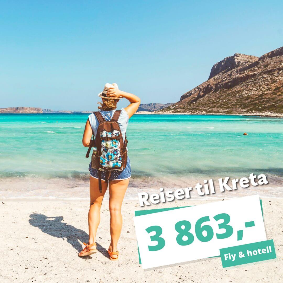 Billige reiser til Kreta i 2026 – Bestill en uke fra 3 867,-
