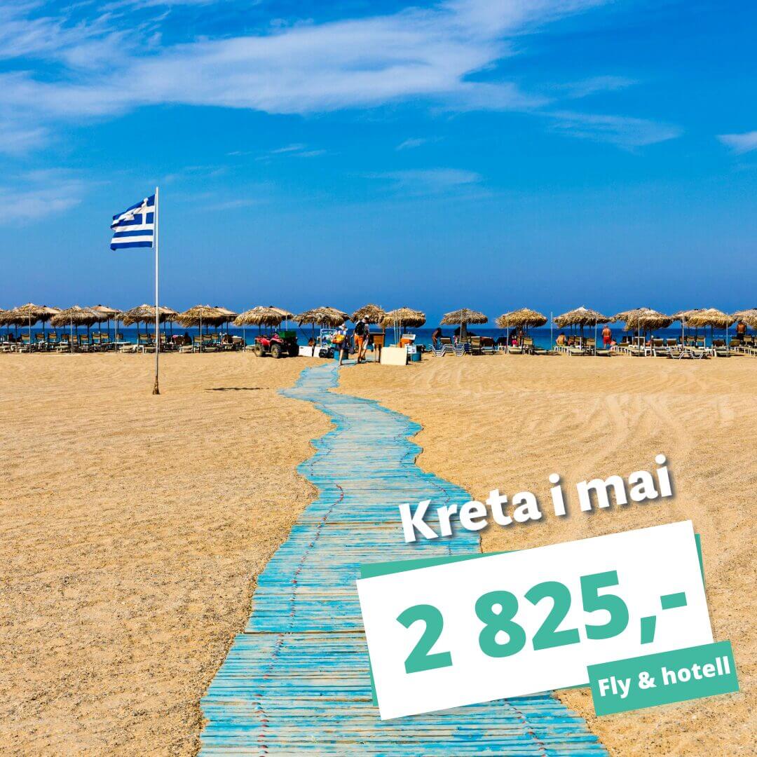 1 uke på Kreta i mai for kun 2.825,-
