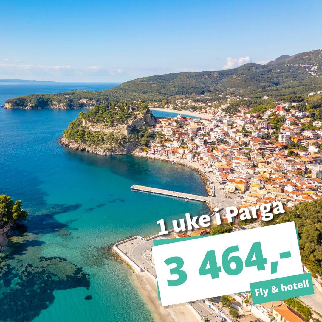 1 uke i Parga i mai for kun 3 464 kroner per person!