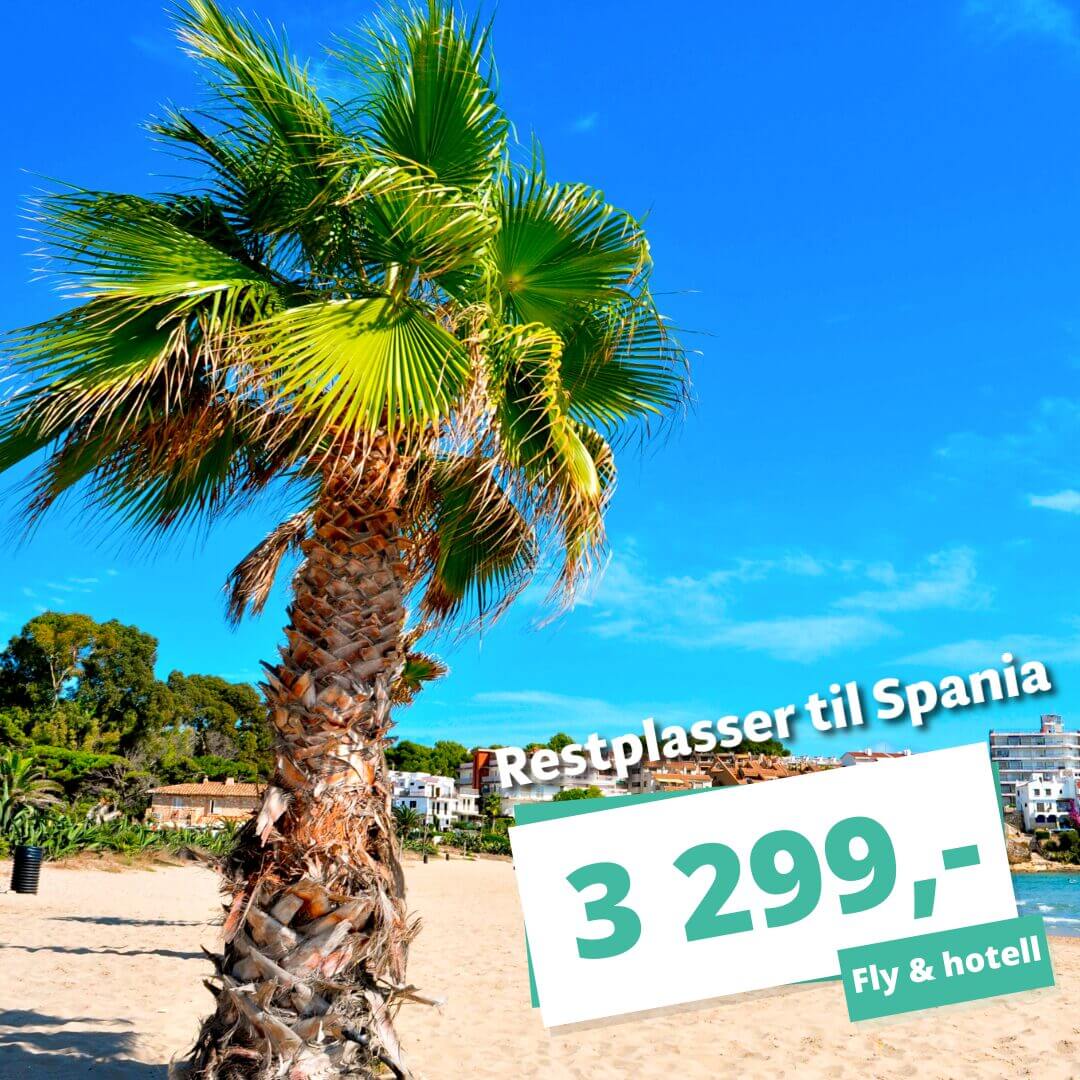 Restplasser til Spania – 7 dagers ferie fra 3 299 kr