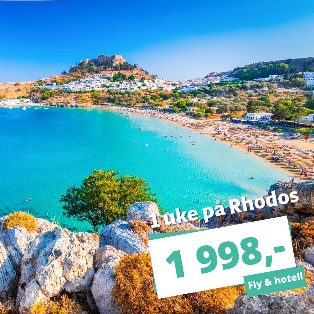 Trenger du en ukes ferie på Rhodos? 1 uke med fly og hotell fra KUN 1 998,-!
