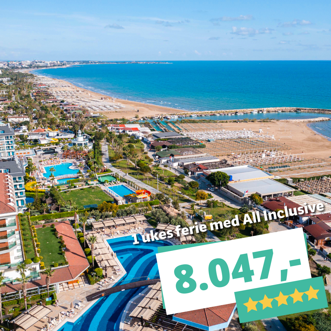 Luksus til lavpris: 5★ All Inclusive fra 8 047,-