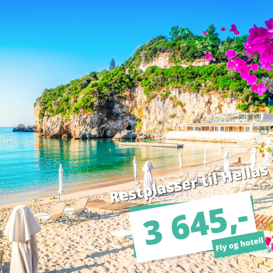 Restplasser til solfylte Hellas fra 3 645,-